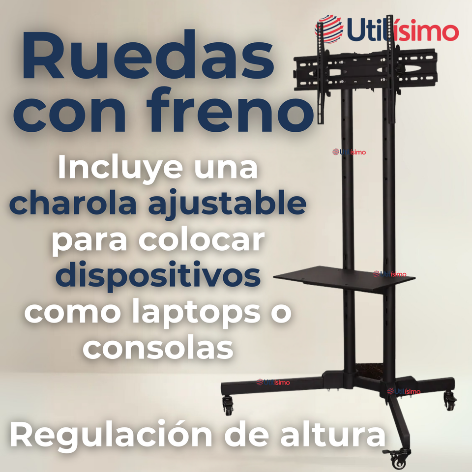 Soporte TV Grande Móvil Con Ruedas 32 a 75 Pulgadas 32 40 43 50 55 60 65 75
