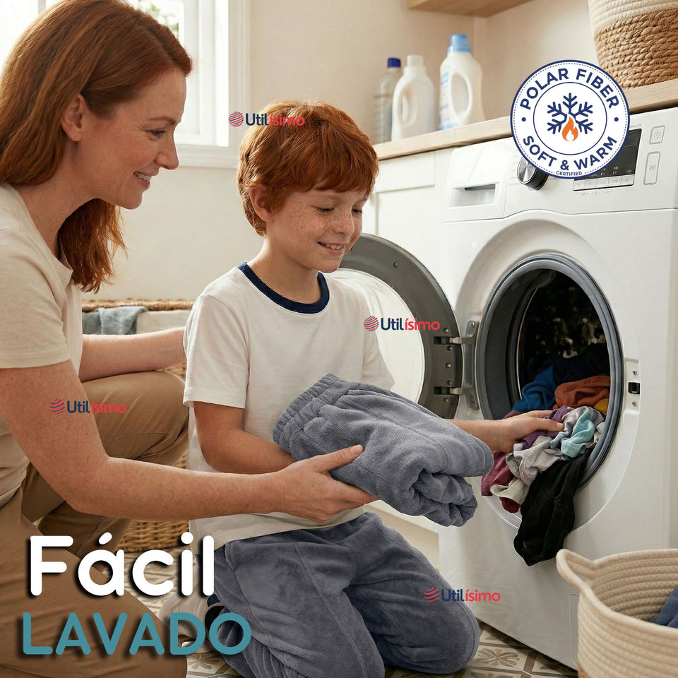 Buzo Solo Pantalón Gris Bebé Niño Forrado Polar