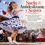Zapatillas Chicle Blancas Niña Bailes Danza Fiestas Patrias Talla 24-29
