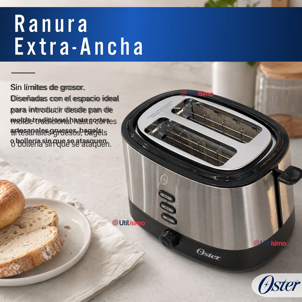 Tostador Oster® 2 rebanadas en acero inoxidable TSSTTR500 800W