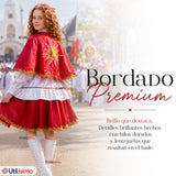Traje Tirana Diablada Rojo 3 Piezas Adolescente Baile Típico Fiestas Patrias