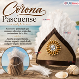 Traje Pascuense Típico Blanco Con Plumas 3 Piezas Juvenil Rapa Nui Fiestas Patrias