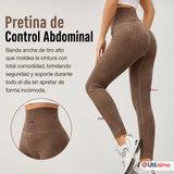 Calza Acanalada Cotelé Polar Con Chiporro Térmica Mujer Elásticada Café