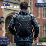 Mochila Multifuncional Ejecutiva Escolar Viaje Cabina Notebook Impermeable Resistente 48cm Negro 25L