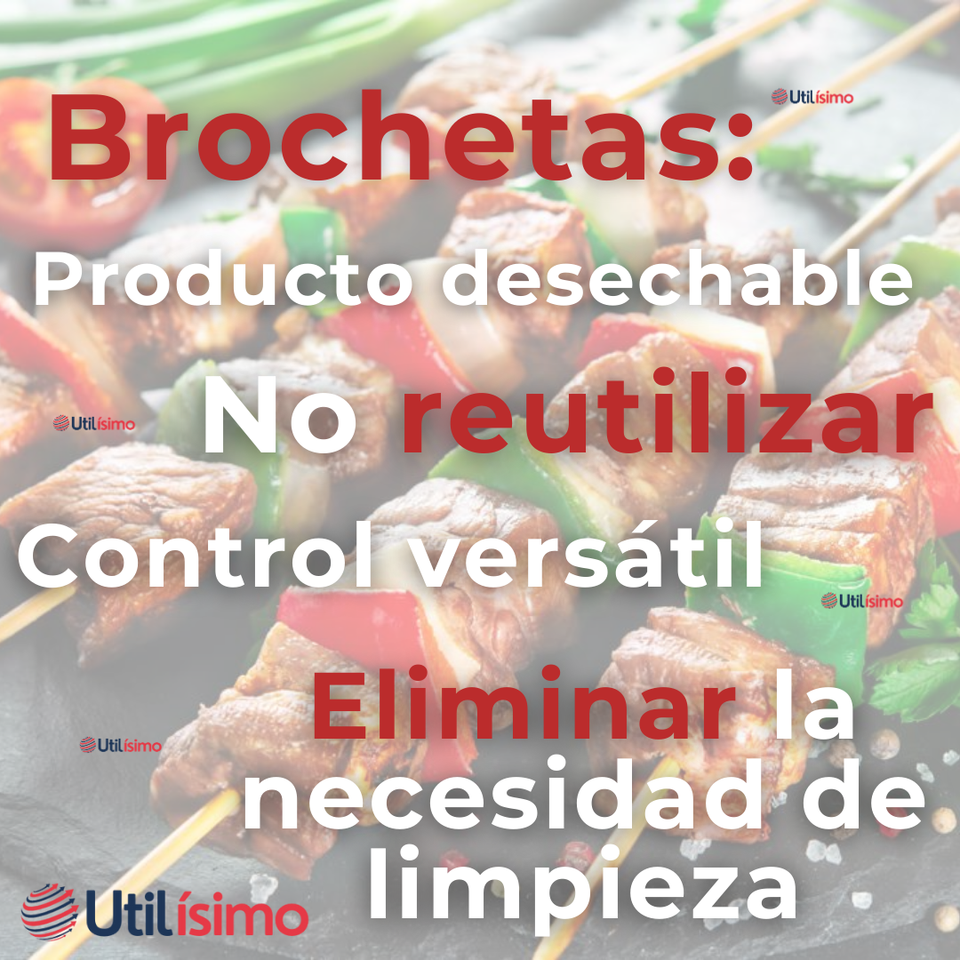 Pack 45 Piezas Brochetas Para Anticuchos Pinchos Bambú Palillos 40cm