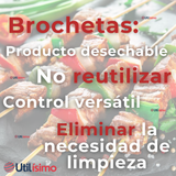 Pack 45 Piezas Brochetas Para Anticuchos Pinchos Bambú Palillos 40cm