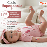 Pack 5 Bodys Manga Corta %100 Algodón Tedmimak Niña Pink Bunny