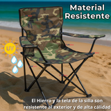 Silla Plegable De Playa Camping Picnic Con Portavaso Diseños Surtidos