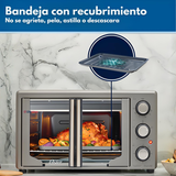 Horno con freidora de aire Oster® de 35 litros, puertas francesas, TSSTTV35FDMAFNS