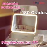 Espejo De Maquillaje Tri Plegable Con Luces LED Recargable