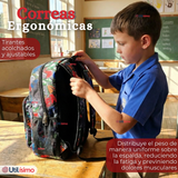 Mochila Escolar Con Estuche 43cm Tela Oxford Impermeable Niño
