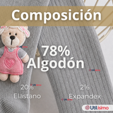 Panty 3D Osito Gris Tejida Niña Ballerina 78% Algodón Premium
