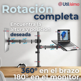 Soporte Brazo Doble Articulado Para Monitor Y Notebook Escritorio 15 a 33 Pulgadas 15 17 19 22 24 27 28 29 30 32