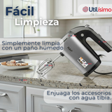 Batidora Electrica 5 Velocidades De Mano RAF Acero Inoxidable Mutifuncional