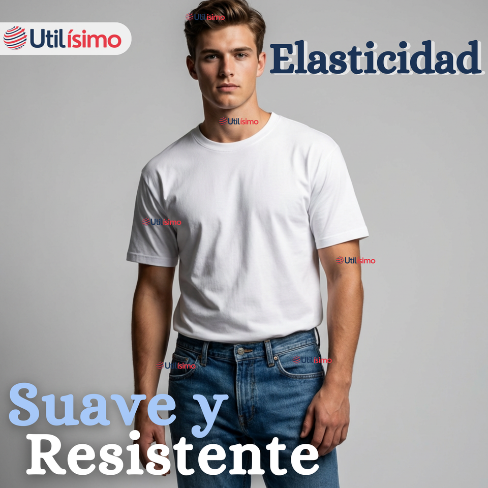 Pack 3 Camisetas Poleras 100% Algodón Básica Lisa Elástica Hombre Blanco