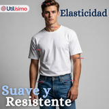 Pack 3 Camisetas Poleras 100% Algodón Básica Lisa Elástica Hombre Blanco
