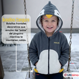 Polerón Polar Con Capucha Invierno Bebé Niño Happy Penguin