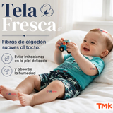 Conjunto 2 Piezas Camiseta y Short 100% Algodón Bebé Niño Tropical Blue
