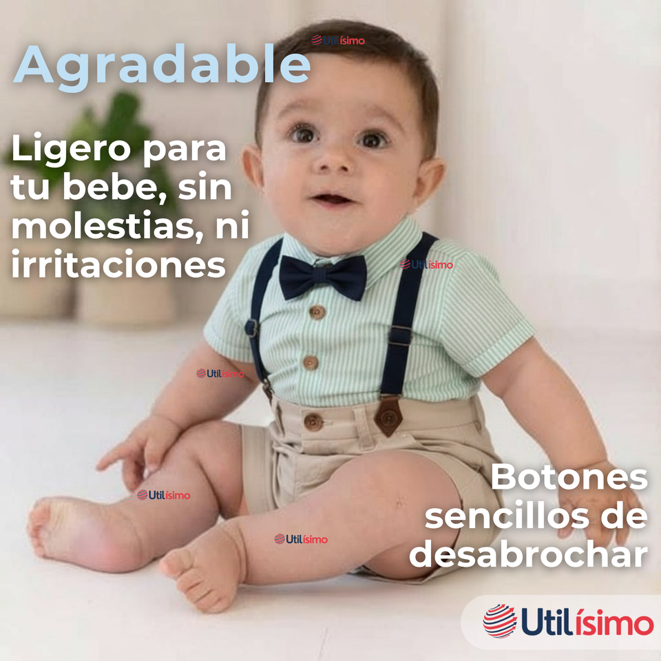 Conjunto de Vestir con Tirantes Camisa Pantalón Corto Algodón Niño