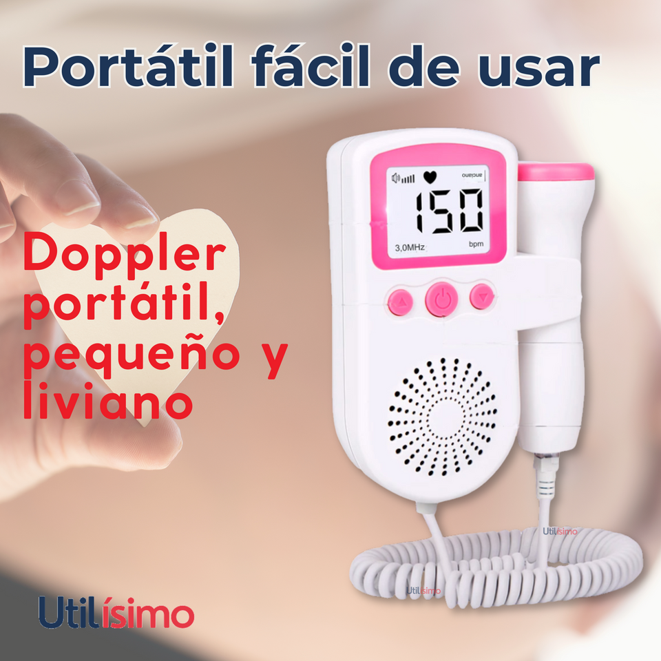 Monitor Fetal Doppler Latidos Fetales Corazón Bebé Blanco Rosa