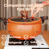 Olla De Micro Presión De Calabaza Antiadherente 7 Litro Color Naranja