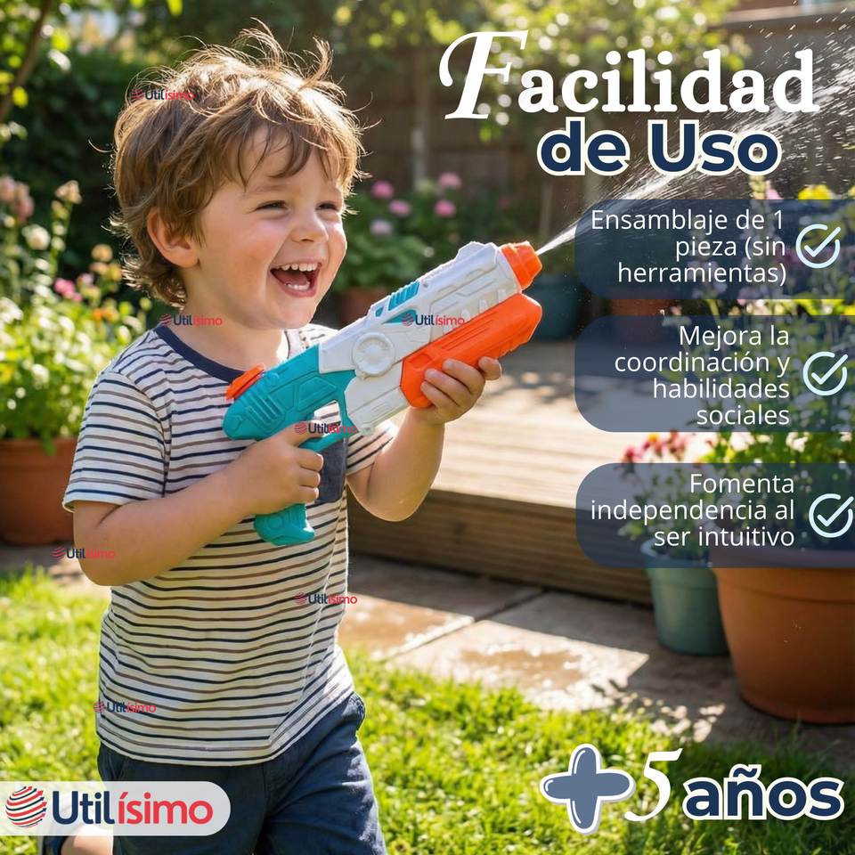 Pack 2 Pistolas Lanza Agua 34cm 600ml Juguete Colores Surtidos Niño