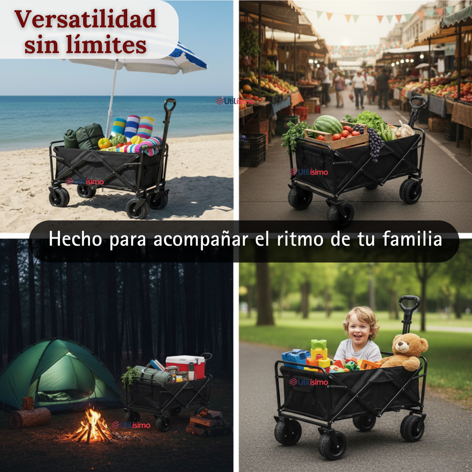 Carrito Compras Plegable Organizador Ideal Para El Camping 150Kg