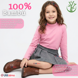 Pack 3 Poleras Camisetas Bambú Cuello Beatle Primera Capa Manga Larga Colores Surtido Niña