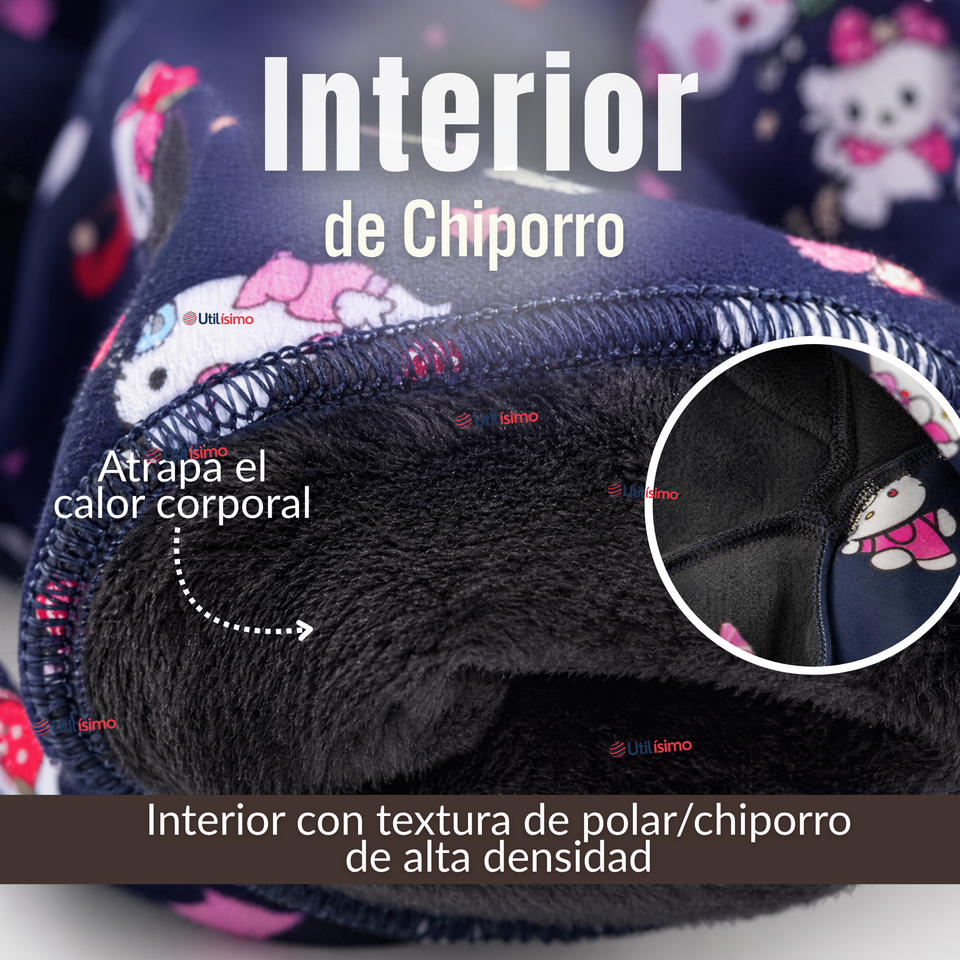 Pack 3 Buzos Pantalones Palazzos Polar Con Chiporro Niña Térmico Surtido Hello Kitty Kuromi My Melody San Río