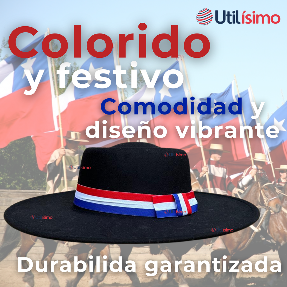 Sombrero Huaso Con Laso Elegante Fiestas Patrias