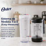 Cafetera para Frappé Oster® con licuadora con 3 funcionalidades, negra, BVSTDC03B