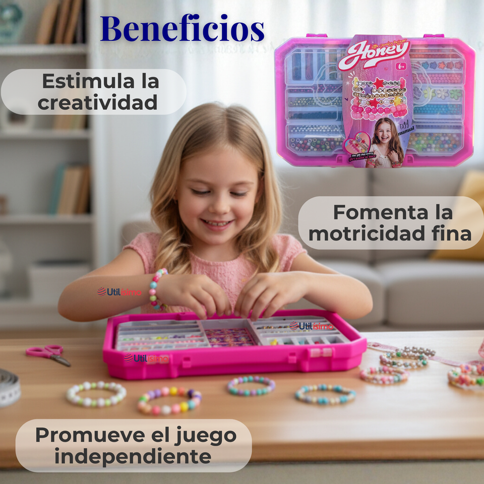Set De Mostacillas Juguete Para Armar Crear Pulseras Y Collares