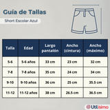 Short Pantalon Corto Niño Algodón Deportivo Escolar Azul Marino