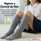 Pack 3 Calcetínes Escolares Largo Bambú Gris Niñas