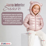 Parka Bebé Niña Rosada Térmica Acolchada Con Orejitas Beautiful Pink