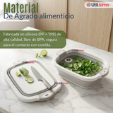 Tabla De Picar Plegable  3 En 1 Drenaje Multiuso Cocina Silicona