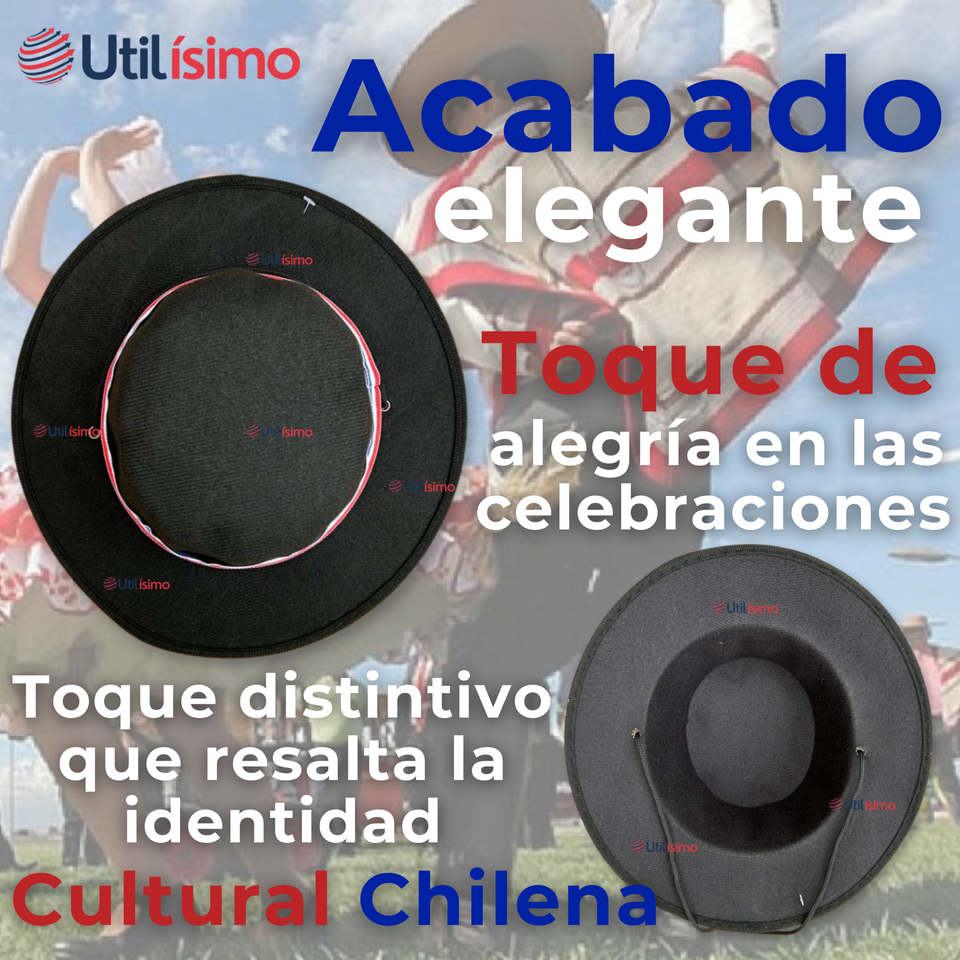 Sombrero Huaso Ajustable Elegante Fiestas Patrias