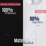 Traje Chilote Niña Negro Fiestas Patrias Con Camisa 4 Piezas Tradicional Chilota