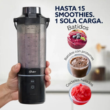 Oster Licuadora Portátil, GoMAX, 590 ml de Capacidad, para Smoothies, Negro, BLSTGFP-B20-000