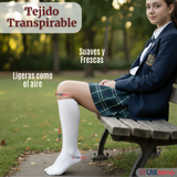 Pack 6 Calcetínes Escolares Largo Acrílico Blanco Niñas Juvenil