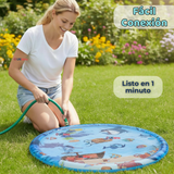Alfombra De Agua Piscina A Chorros Cascada Niños Color Celeste 100 cm