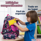 Mochila Escolar Con Estuche 43cm Tela Oxford Impermeable Niña