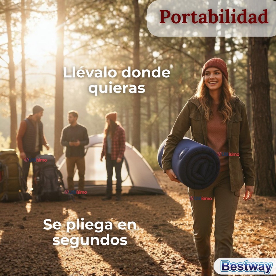 Colchón Inflable Individual 1 Plaza Camping Bestway