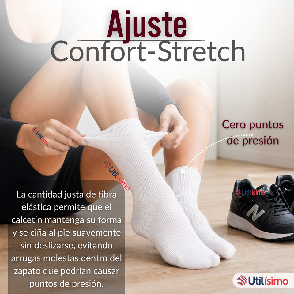 Pack 6 Pares Calcetines Diabéticos Mujer Algodón Suave Colores Surtidos Protección