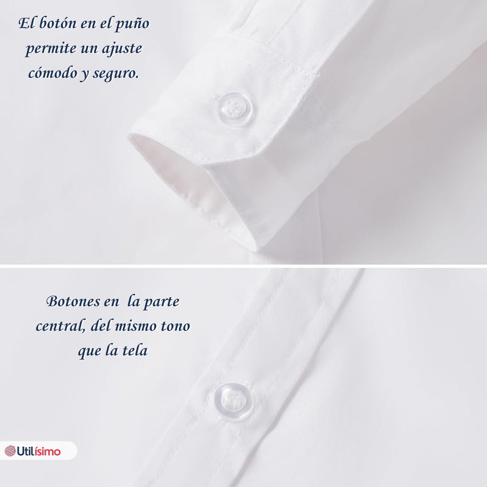 Camisa Blusa Escolar Blanca Manga Larga Colegio Para Niñas