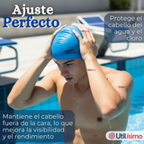 Gorro Gorra Natación Con Protector De Orejas Silicona Azul 12 años En Adelante