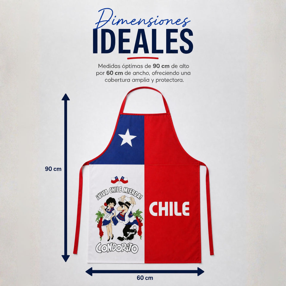 Delantal Pechera Condorito Bandera Chile Fiestas Patrias
