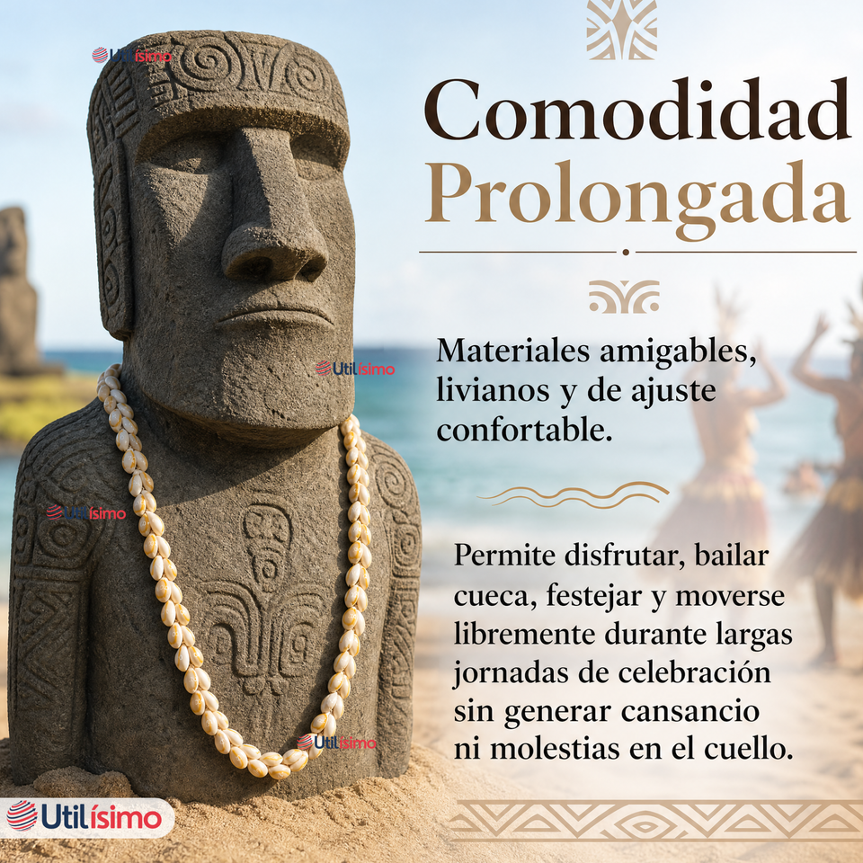 Pack 3 Collares Pascuenses De Conchitas Rapa Nui Unisex Fiestas Patrias