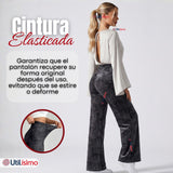 Calza Polar Con Chiporro Palazzo Mujer Elasticada Térmica Negra