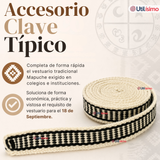 Pack 3 Trariloncos Cintillos Mapuches Negro 87cm Fechas Patrias